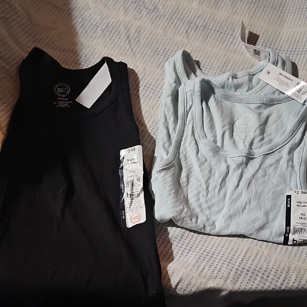 Kids Sleeveless Tops - Black and Light Blue